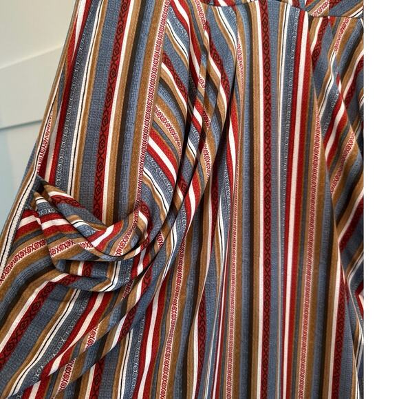 BCBGeneration Multicolored Striped Keyhole Faux Wrap Maxi Dress Size Medium - Picture 3 of 8